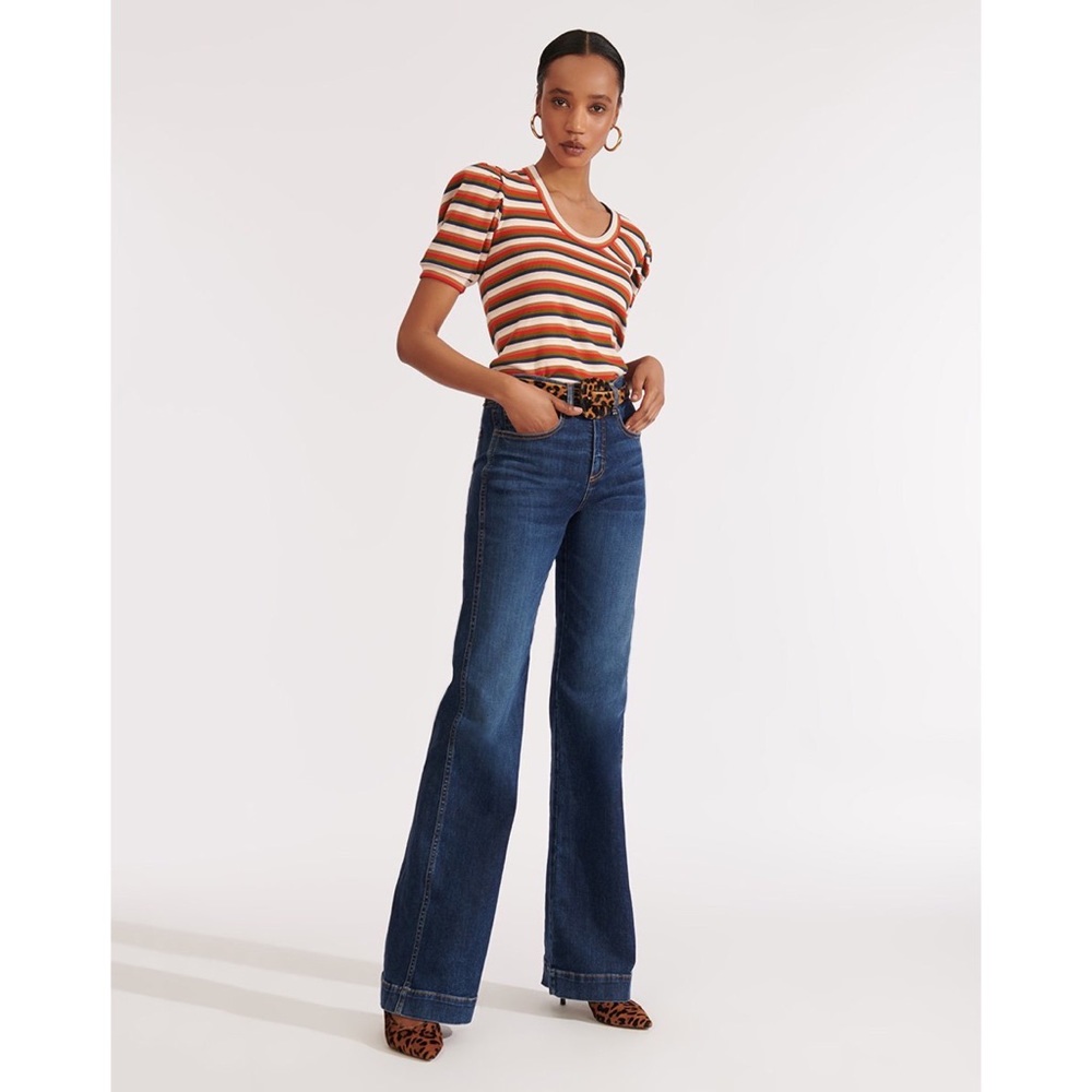 Veronica Beard Layton High Rise Wide Leg Jeans